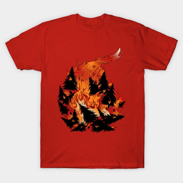 Wild Fire T-Shirt by stevenlefcourt